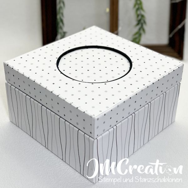 Box quadratisch mit Einsatz - Graupappezuschnitte zum Workshop